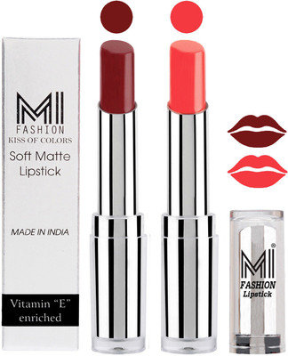 

MI Fashion Color Riche Creme Matte Sexy Lipsticks(Maroon Rebel,Pink Wink)