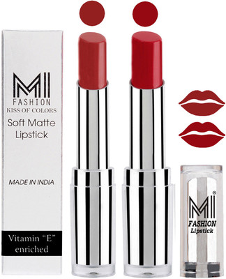 

MI Fashion Color Riche Creme Matte Sexy Lipsticks(Brown Sugar,Dry Red)