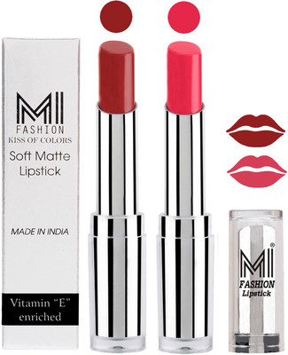 MI Fashion Color Riche Creme Matte Sexy Lipsticks(Brown Sugar,Magenta)