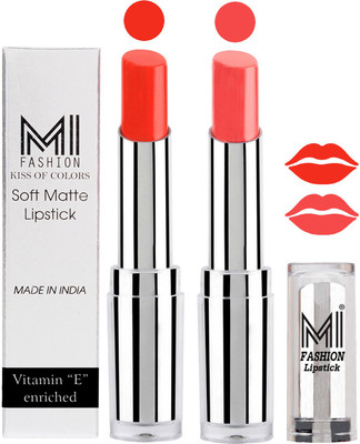 

MI Fashion Color Riche Creme Matte Sexy Lipsticks(Orange Crush,Peach Crush)