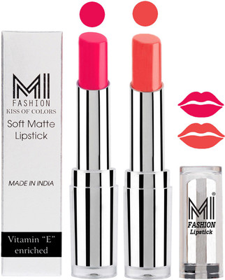 

MI Fashion Color Riche Creme Matte Sexy Lipsticks(Rosy Pink,Pouty Pink)