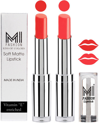 

MI Fashion Color Riche Creme Matte Sexy Lipsticks(Orange Fever,Pink Wink)