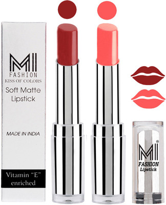 

MI Fashion Color Riche Creme Matte Sexy Lipsticks(Brown Sugar,Metallic Nude)