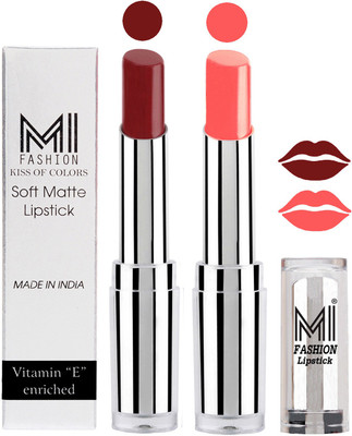 

MI Fashion Color Riche Creme Matte Sexy Lipsticks(Maroon Rebel,Metallic Nude)