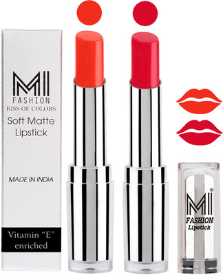

MI Fashion Color Riche Creme Matte Sexy Lipsticks(Orange Crush,Red Bomber)