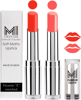

MI Fashion Color Riche Creme Matte Sexy Lipsticks(Orange Crush,Metallic Nude)