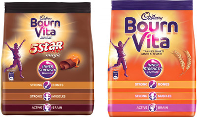 

Cadbury Bournvita 5 Star Magic Chocolate Health Drink 500 gm Refill Pack & Pro-Health Vitamins Pouch 500 gm 1000 g(Pack of 2)