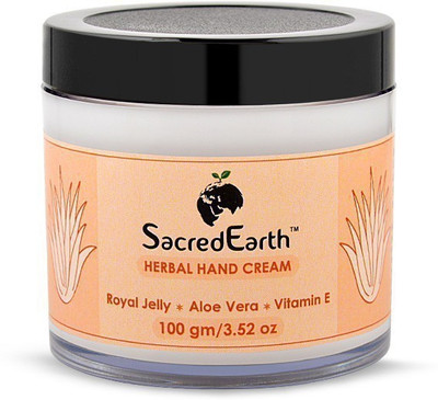

SacredEarth Herbal Hand Cream - With Royal Jelly, Aloe Vera and Vitamin E(100 g)