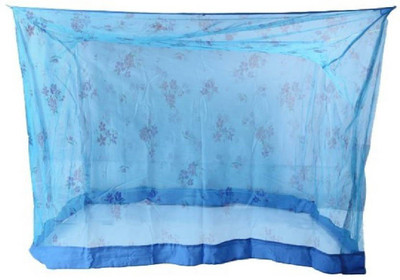 Purabi Nylon Adults Washable KING SIZE Mosquito Net(Blue, Bed Box)