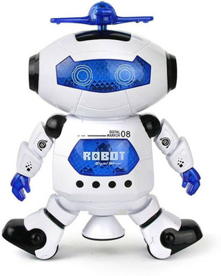 

Deeta Dancing Robot with Music, 3D Flashing Lights, Dancing Naughty Robot for Kids(White, Blue)