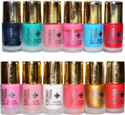 

Ebony Matt Nail Polish Black(Pack of 12)