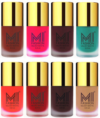 

MI Fashion Unique Velvet Matte Nail Polish Sets Cosmetics Nail Paint Red,Neon Pink,Red Wine,Sky Blue,Orange,Tomato Red,Wine,Nude(Pack of 8)