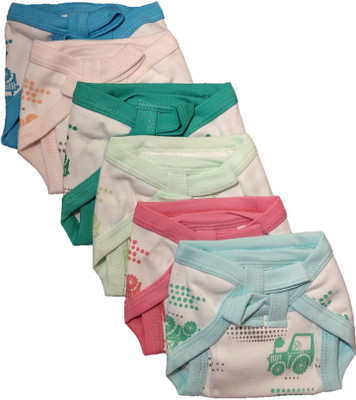 

Baby Shopiieee Printed Nappy Baby Cotton Cloth Nappies Pack Of 6 - (0-3 Months, Multicolor