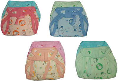 

Baby Shopiieee New Born Baby Cotton U Shape, Washable Reusable Padded Layer Nappy-Size 3-6 Months - Pack Of 8, Multicolor