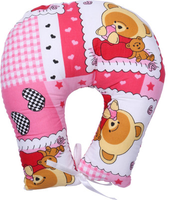 

ALEMKIP Pink Printed U Shaped Designer Soft Neck Support Pillow for New Born Baby (0-12 months) Neck Pillow(Pink)
