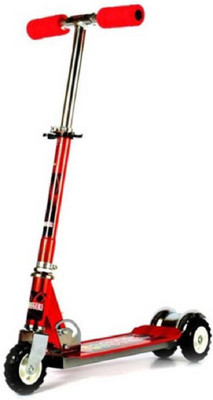 

August Heavy Metallic Big Size 3 Wheel Height Adjustable Foldable outdoor Scooter For Kids(Red)
