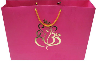 PPJ Printed Party Bag(Pink, Pack of 5)