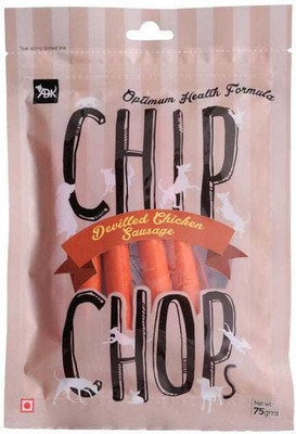 

Chip Chops Devilled Chicken Sausages Dog Snacks, 75 g Pack of 9 Chicken Dog Treat(70 g, Pack of 9)