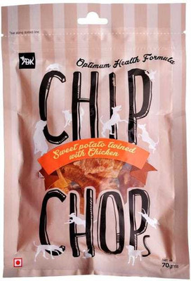 

Chip Chops Sweet Potato Chicken, 70 g Pack of 9 Sweet Potato, Chicken Dog Treat(70 g, Pack of 9)