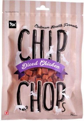 Chip Chops Diced Chicken Dog Snacks, 70 g Pack of 9 Chicken Dog Treat(70 g, Pack of 9)