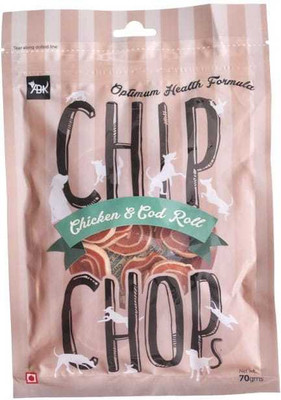 

Chip Chops Chicken and Codfish Rolls Dog Snacks, 70 g Pack of 7 Chicken, Cod Dog Treat(70 g, Pack of 7)