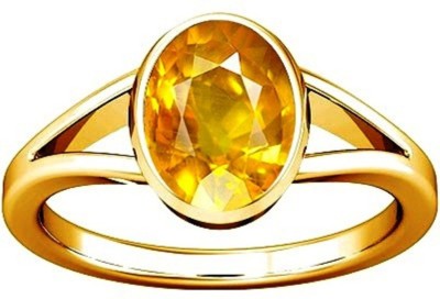 Divya Shakti 5.25 Ratti Pukhraj Stone Panchadhatu Ring Yellow Sapphire Ring Stone Sapphire Gold Plated Ring