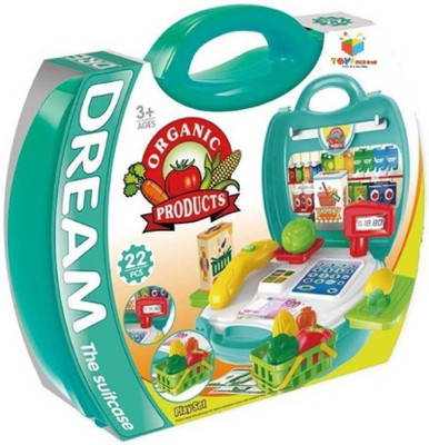 

Charming treasures Kids Bring Along Organic Products Shopping Suitcase Set - 23 Pieces