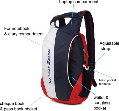 

Hot Shot Waterproof Hiking Trekking Bag Camping Rucksack - 15 L(Blue, White)