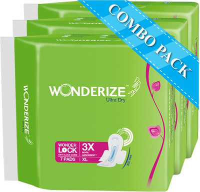 

Wonderize Ultra Dry 310mm - (Combo of 3) Sanitary Pad(Pack of 7)