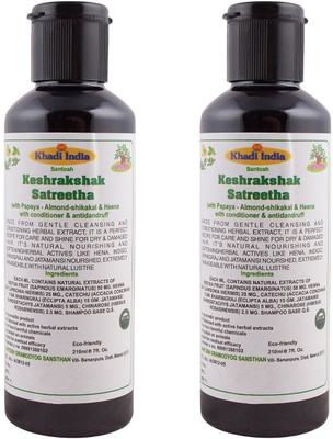 

Khadi India Keshrakshak Satreetha with Papaya-Almond-Shikakai & Heena with Conditioner & Antidandruff Shampoo (Pack of 2x210 ml)(210 ml)
