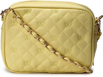 

Kleio Women Casual Yellow PU Sling Bag