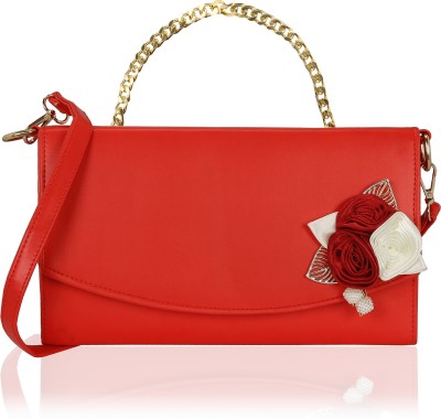 

Kleio Women Evening/Party Red PU Sling Bag