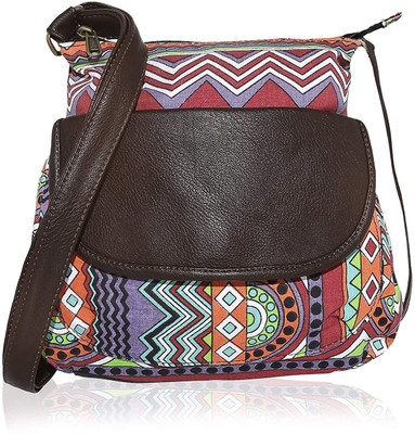 

Kleio Women Casual Red Canvas Sling Bag