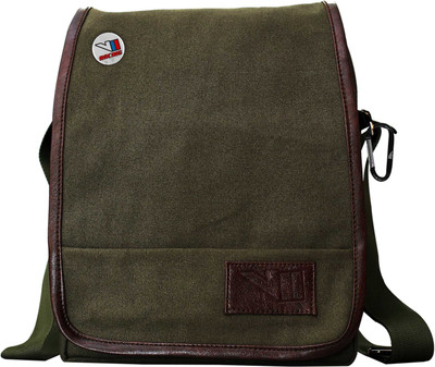 

v11 Men & Women Casual, Evening/Party, Formal, Sports Green Canvas Sling Bag