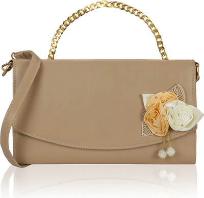 

Kleio Women Casual Beige PU Sling Bag