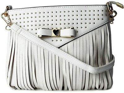 

Kleio Women Casual White PU Sling Bag