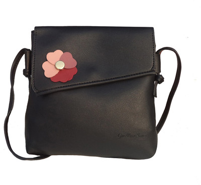 

Gifts Bring Smiles Women Casual, Evening/Party Black Leatherette Sling Bag
