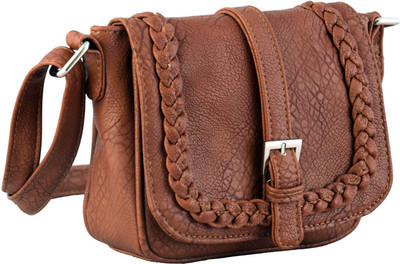 Kleio Girls Casual Tan PU Sling Bag