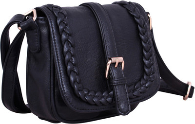 

Kleio Girls Casual Black PU Sling Bag