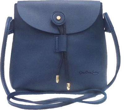 

Gifts Bring Smiles Women Casual, Evening/Party Blue Leatherette Sling Bag