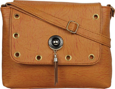 

Zakra Women Casual, Evening/Party Tan PU Sling Bag