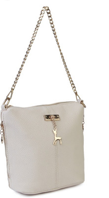 

Kleio Women Evening/Party Beige Leatherette Sling Bag