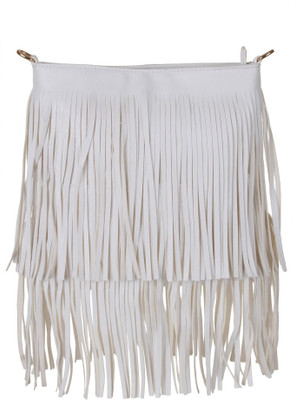

Kleio Women Casual White Leatherette Sling Bag