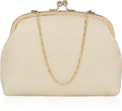 

Kleio Women Evening/Party Beige Leatherette Sling Bag