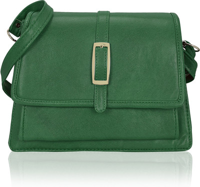 

Kleio Women Casual Green PU Sling Bag