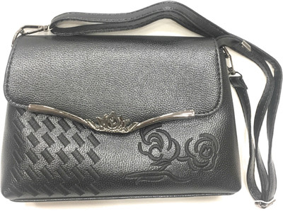 

Ollee Women Evening/Party, Casual Black PU Sling Bag