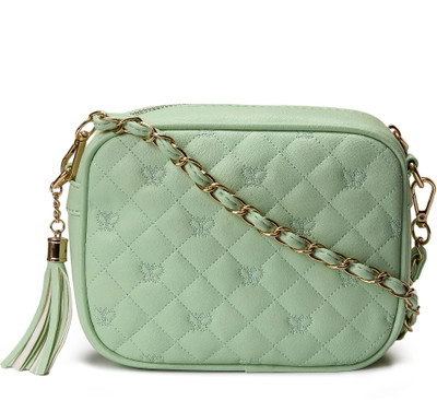 

Kleio Women Casual Green PU Sling Bag