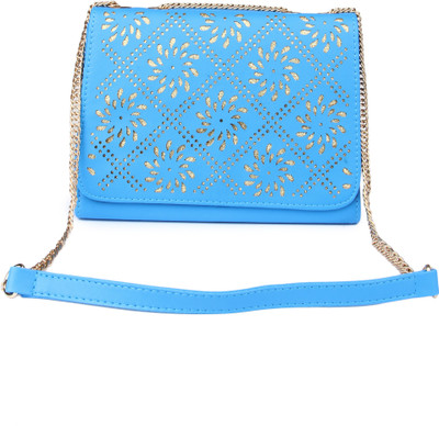 

Kleio Girls Casual Blue PU Sling Bag