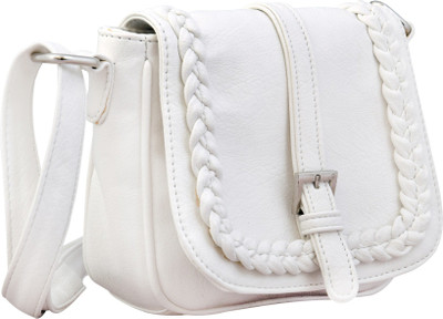 

Kleio Girls Casual White PU Sling Bag