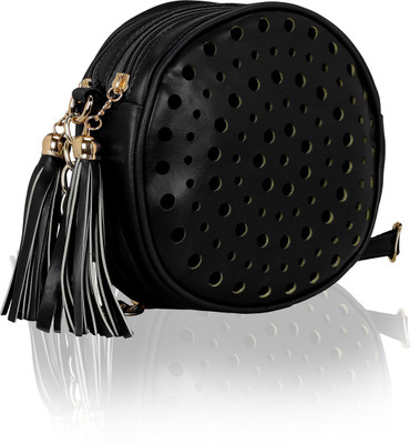 

Kleio Women Casual Black PU Sling Bag